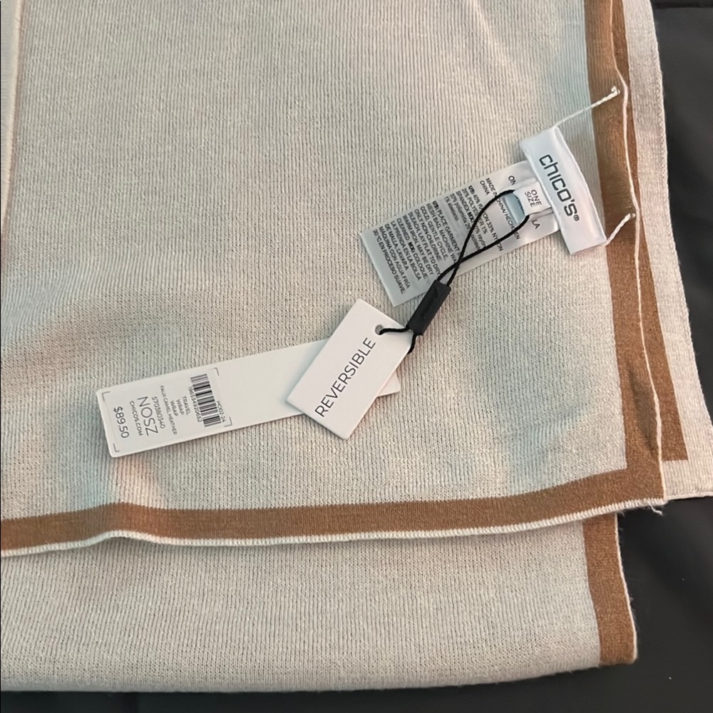 Cream and Brown Tailored Scarf with Minimalist Design